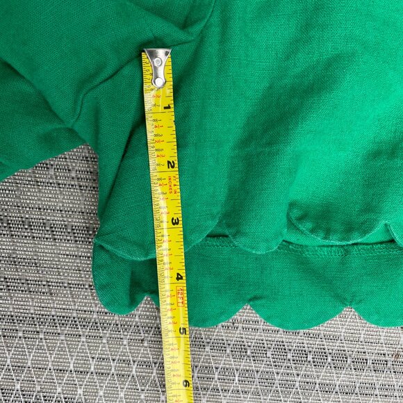 J CREW Women's Kelly Green Linen/Cotton Blend Scalloped Hem‎ Shorts Size 2 - Picture 5 of 8
